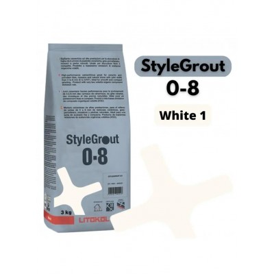 Цементна фуга Litokol StyleGrout 0-8 (White 1) 3 кг (SG08WHT10063)